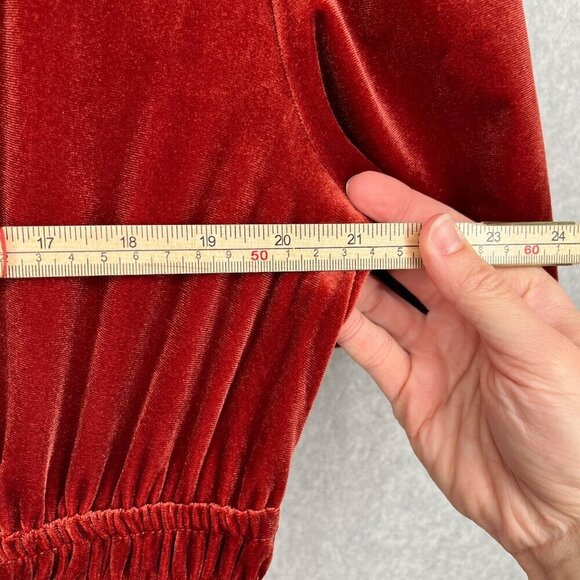 Baltic Born Artemis Velvet Maxi Dress Size XL Terracotta Red Tiered Romantic NEW - Picture 10 of 11